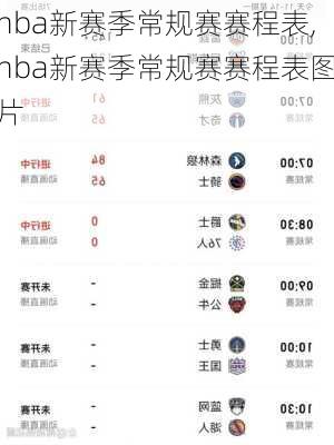 nba新赛季常规赛赛程表,nba新赛季常规赛赛程表图片
