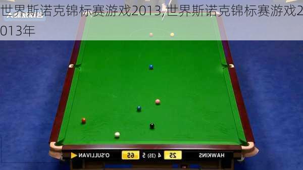 世界斯诺克锦标赛游戏2013,世界斯诺克锦标赛游戏2013年
