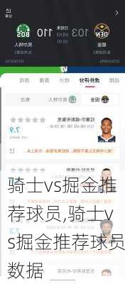 骑士vs掘金推荐球员,骑士vs掘金推荐球员数据