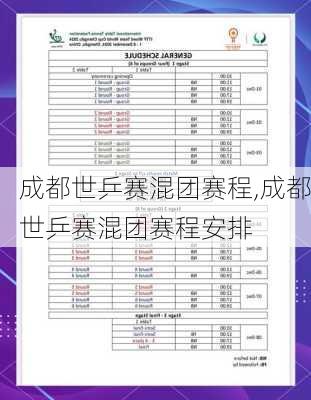 成都世乒赛混团赛程,成都世乒赛混团赛程安排
