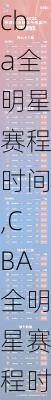 cba全明星赛程时间,CBA全明星赛程时间表