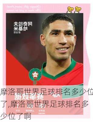 摩洛哥世界足球排名多少位了,摩洛哥世界足球排名多少位了啊