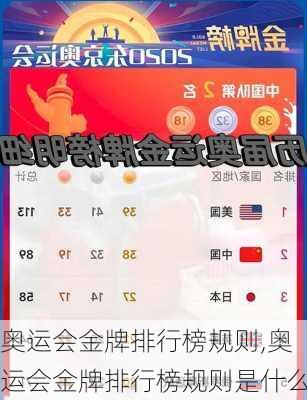 奥运会金牌排行榜规则,奥运会金牌排行榜规则是什么