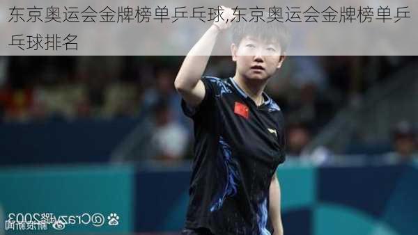 东京奥运会金牌榜单乒乓球,东京奥运会金牌榜单乒乓球排名